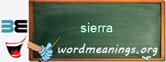 WordMeaning blackboard for sierra